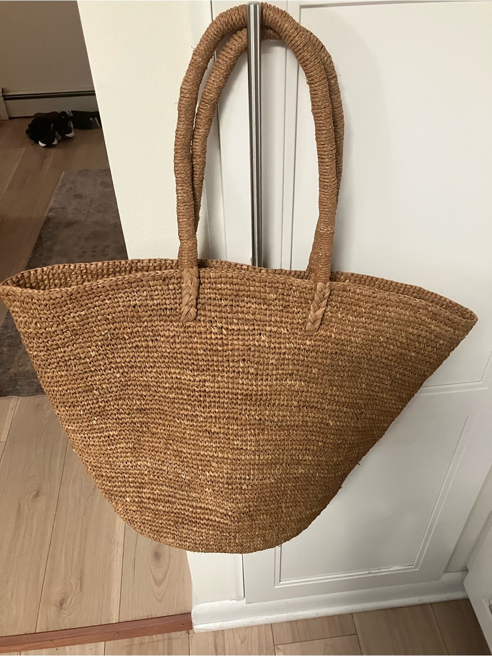 Alex Mill mary mill woven Straw Tote in Natural Tan